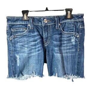 Vigoss Studio  Jean Shorts 7/8 size 29 Distressed Raw edge Cotton blend